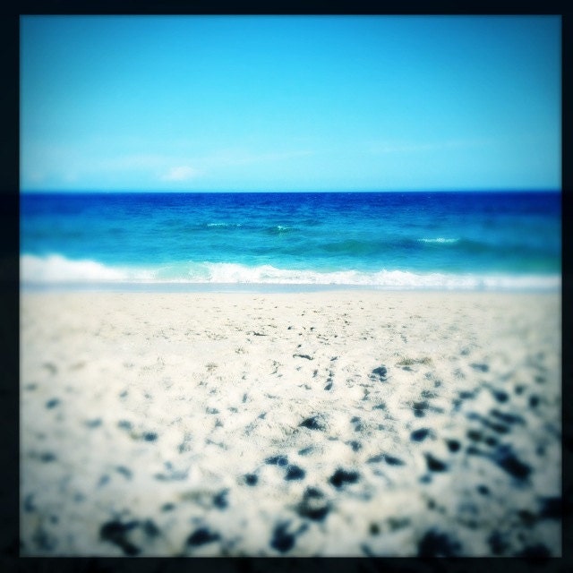 Beach Photography - Beach Home Decor Wall Art - Turquoise Sea and Ocean Waves - Minimal Beach Photography