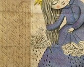 Print of Original Illustration, Reproduction Digital Print - Call for Rain by Amalia K