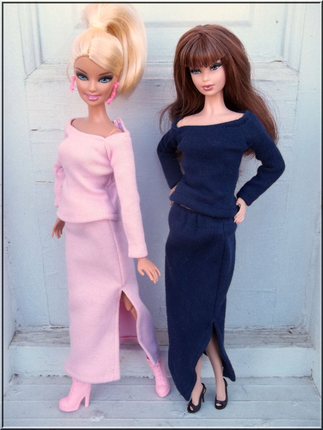 Barbie Clothes Two Piece Outfit Long Sleeve Tshirt Maxi Skirt