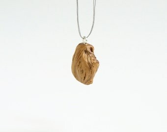 Juniper no 12. rustic pendant necklace on concrete grey string. wood jewelry. handmade and unique.