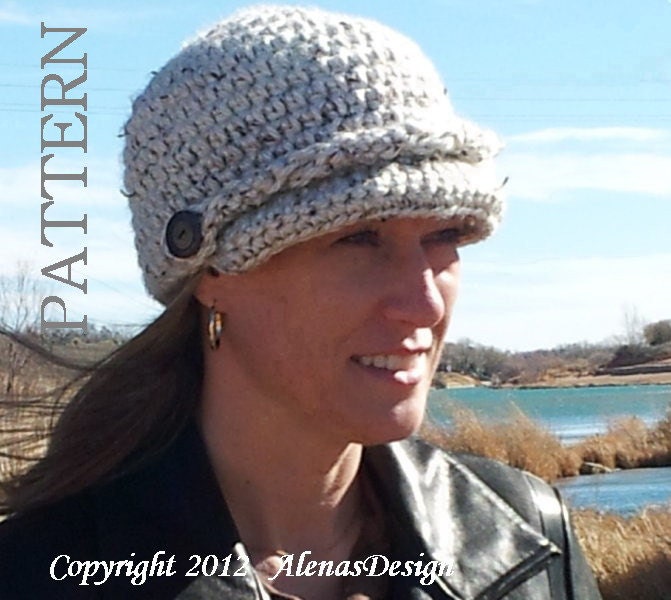 PDF Instant Download - Crochet Pattern 070 - Crochet Visor Beanie - Lisa  (Toddler, Child, Teen/Adult & Adult sizes)
