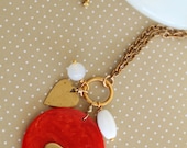 Arkansas Razorback mixed media pendant necklace