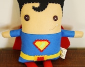 BOObeloobie Superboy in Primary colours with Cape and Superhero logo