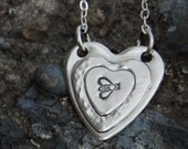 Hand Stamped Bee - Hand Forged Necklace - Can Be Personalized with Any Letter or Stamp In My Shop