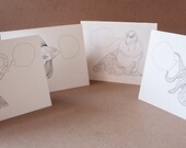 Customizable Animal Greeting Card Set - Variety Pack (8 cards)