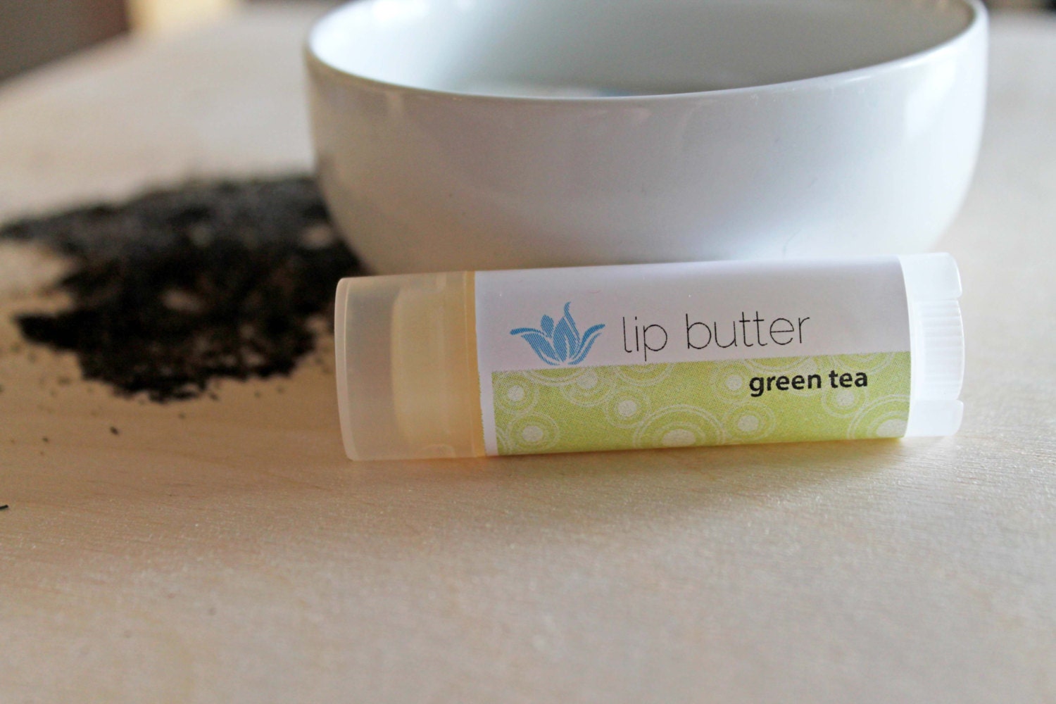 Green Tea lip butter, natural vegan gluten-free lip balm, mao jian lip gloss