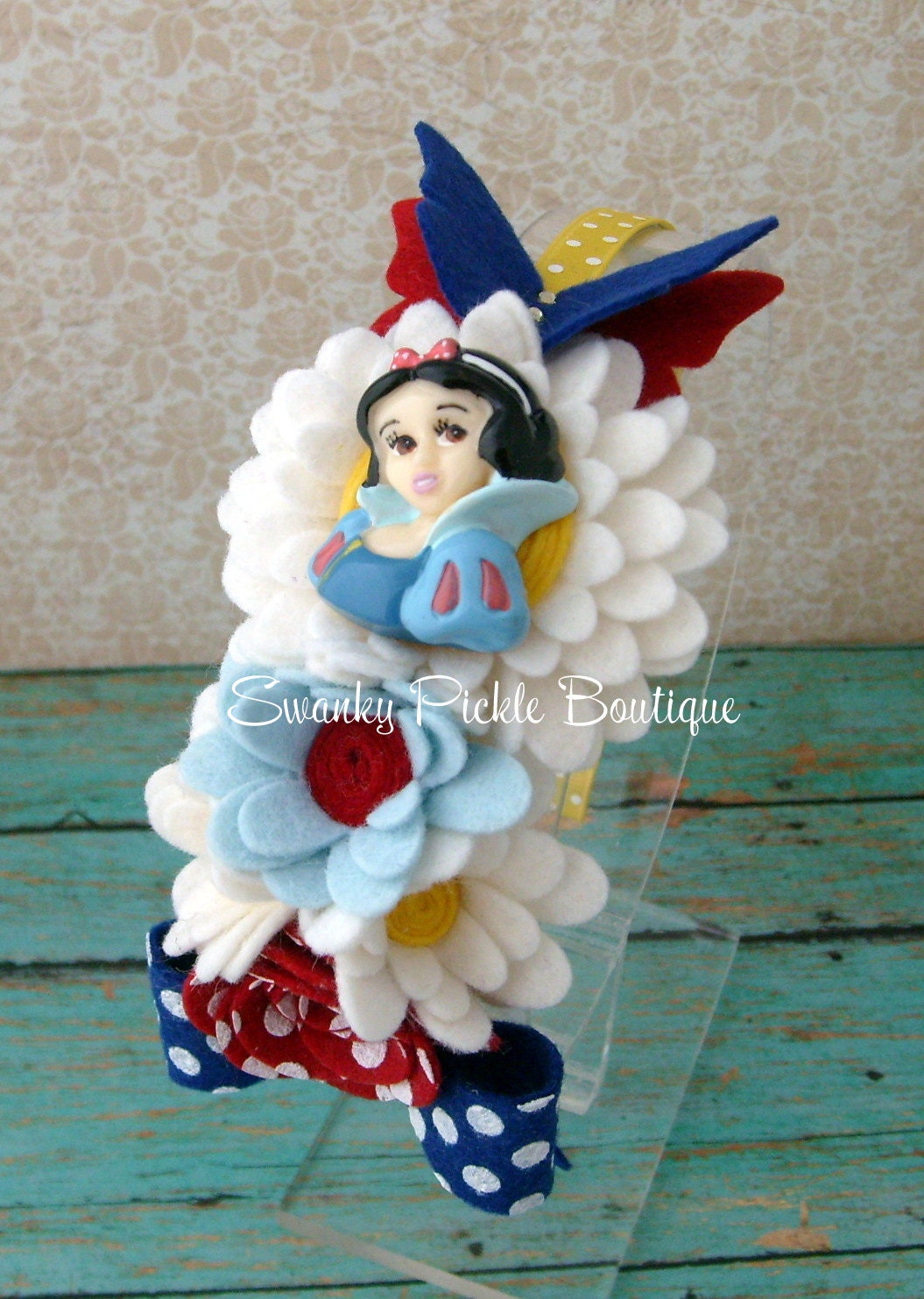 Snow White Inspired Wool Felt Flower Headband - Disney Inspired - Toddler - Girl - Teen -Adult - Photo Prop