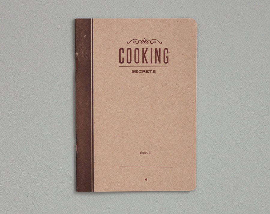 COOKING secrets - letterpress printed notebook - craft - vintage design - COOK5006C