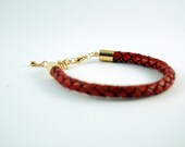 Oxblood Red Leather // Gold Plated // Woven Rope Bracelet