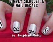 Infinity Symbol Nail Decals Black and Clear Simply Silhouette by Inspired Nails