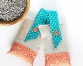 Lavender Sachet Bags Natural Fragrance Little Birds and Linen Pair Teacher Gift