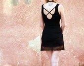 Camisole tunic dress, Little black dress, Sexy boho open back lace tunic, Petite dress