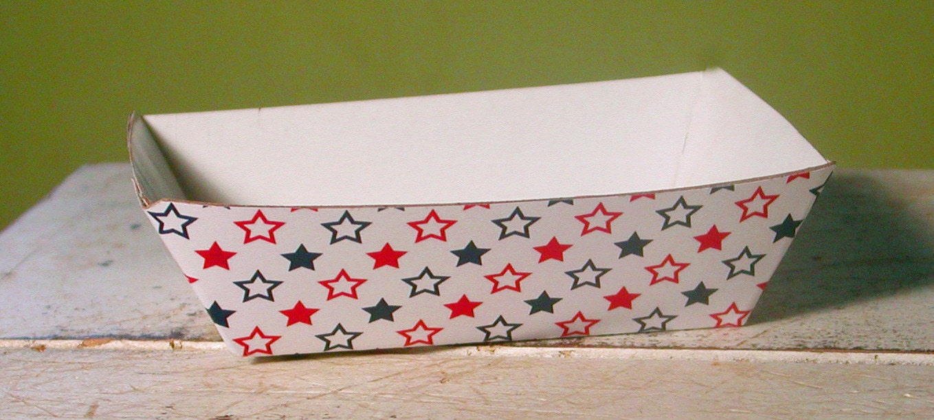 Red and Blue Stars Patriotic, 4th of July Small Paper Food Tray - Set of 12 Il_170x135