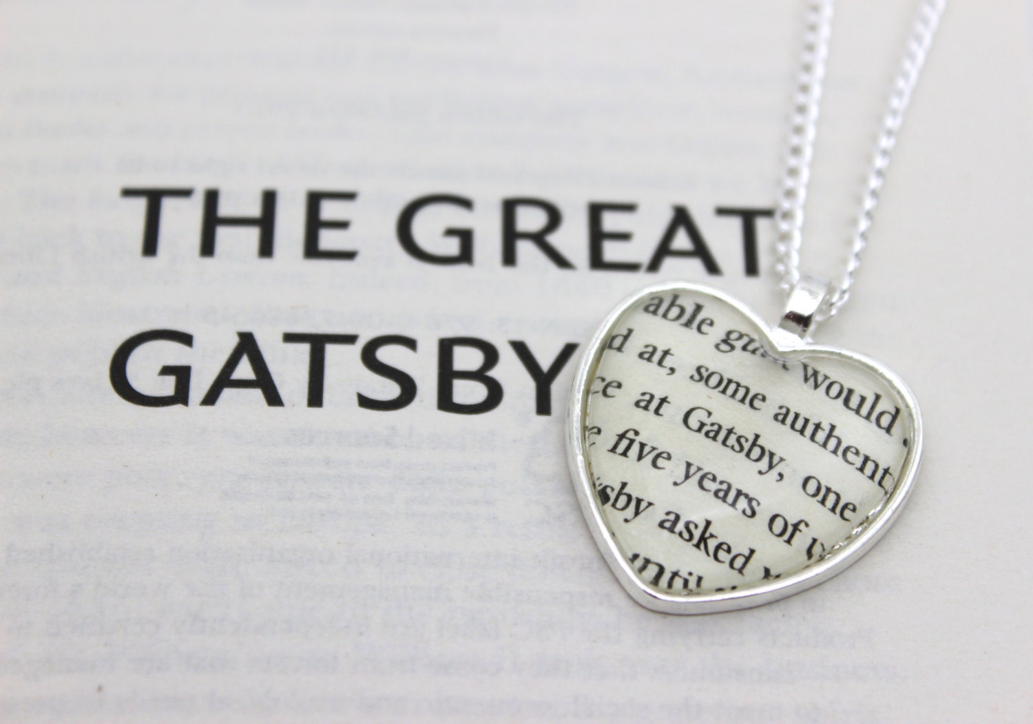 The Great Gatsby 'Gatsby' Book Page Necklace
