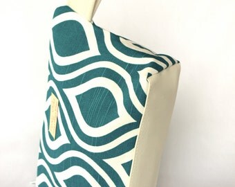 Gypsy Bag, Makeup Bag, Wet Bag with Waterproof lining Turquoise Color Block