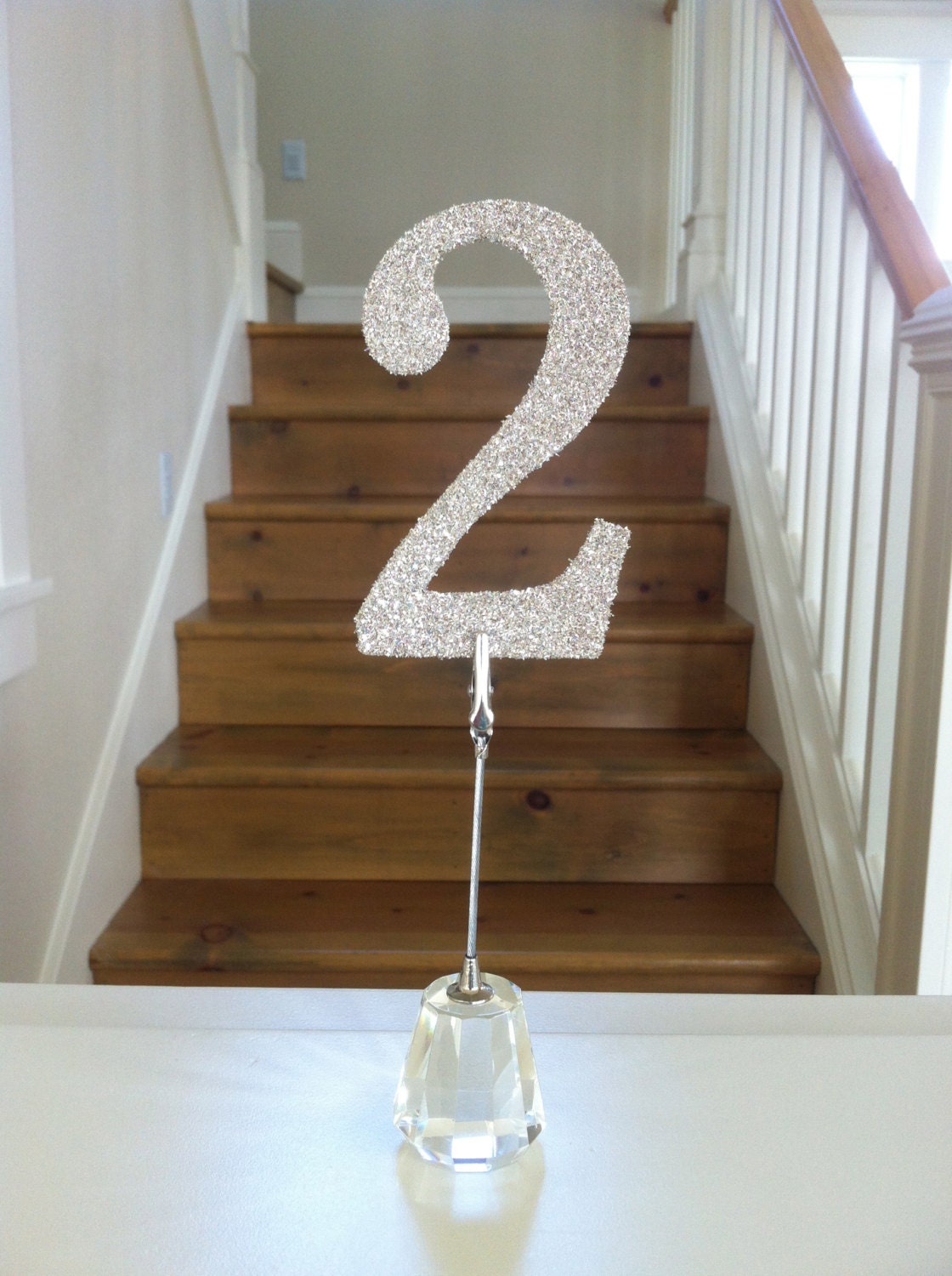 4 Inch Glass Glitter Table Numbers 1-15