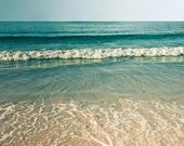 Beach photography vintage inspired coastal print beach scene ocean photography 8x10 nautical decor teal retro waves water