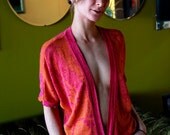 Vtg Christian Dior Separates Sweater / Bold Tropical Floral Print / Cardigan