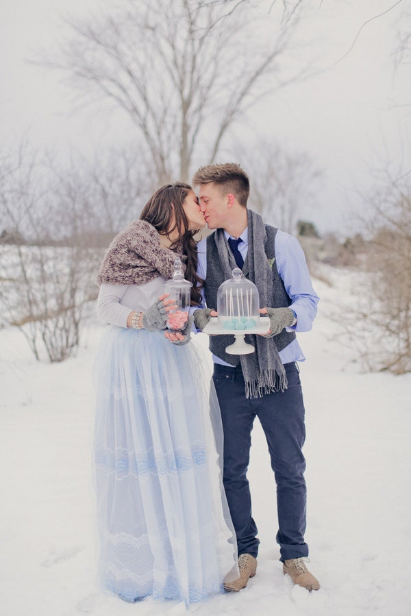 Emily - Tulle Skirt, Handmade Tulle and Satin Formal Skirt with Vintage Floral Sheer and Silver Waistband