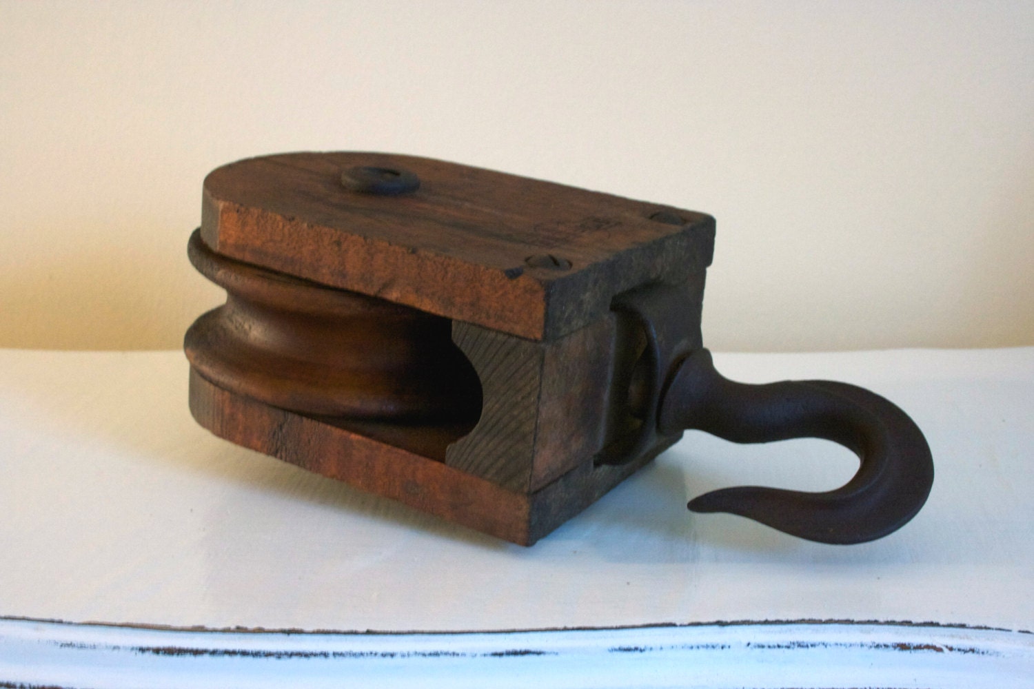 Antique Starline Wooden Pulley by WritersBlockVintage on Etsy