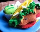 100% wool felt taco platter play food, waldorf inspired