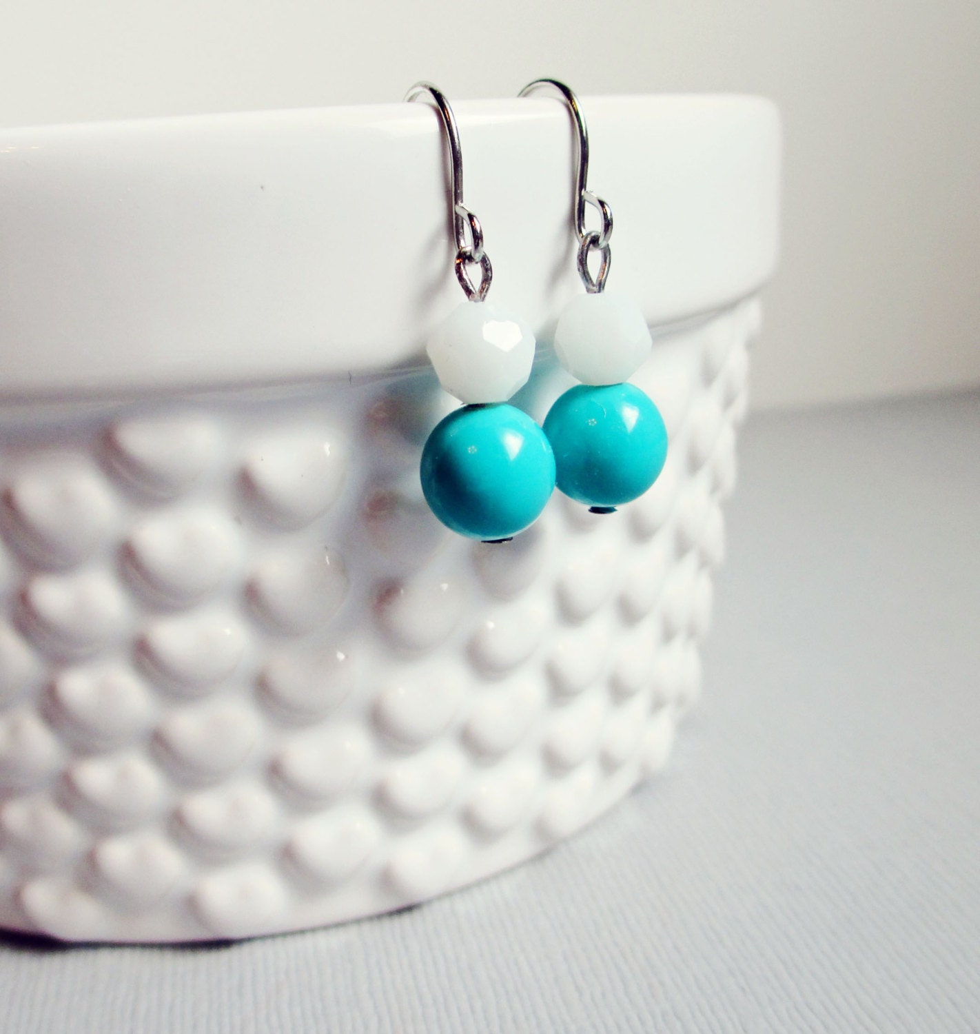 Turquoise Bead Drop Earrings