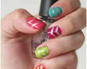 NAILED IT DECALS: 1 Sheet of 44 Single Chevron Nail Decals (You Pick the Color)
