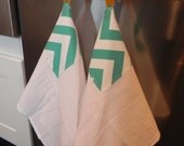 BACKORDERED The Original Snap to Hang Flour Sack Kitchen Towel in Aqua from Summer Chevron Collection