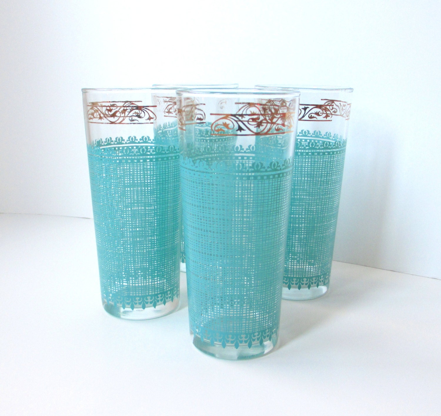 Vintage Drinking Glasses Mid Century by TheVintageResource on Etsy