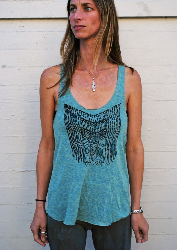 The GRIZZLY Shield Tribal Bohemian Racerback Tank