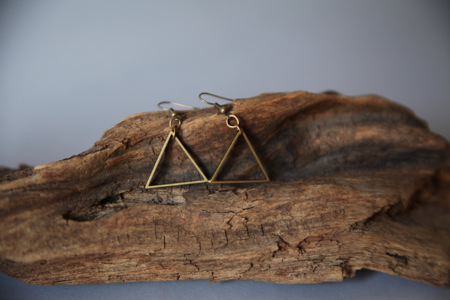 Gold Geometric Triangle Cut Out Earrings