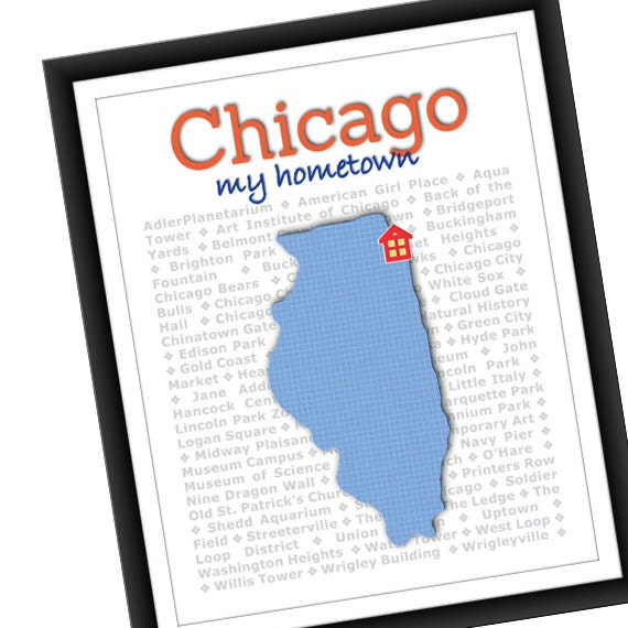 Chicago My Hometown 8 x 10 Print - UNFRAMED
