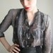 90s blue python SHEER blouse s/m