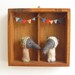 Felted ANTEATER FINGER PUPPETS in a Vintage Shadow Box, Children Art, Eco Friendly Toy, Wall Hanging, Nursery Decor