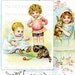 Vintage Baby Digital Image Printable Clip Art First Playmates for Cardmaking Mixed Media Graphic Design Etc
