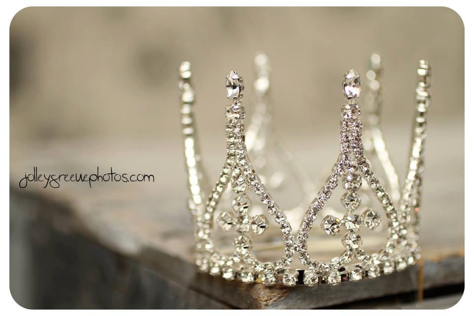 Her Royal Highness Mini Rhinestone Tiara Princess Crown Metal Rhinestones Silver Birthday Party Queen Of Hearts