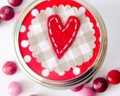 Party Felt Heart Mason Jar Toppers - Regular or Wide Canning Labels
