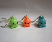 Dinosaur Friendship Glow In the Dark Kawaii Cute Polymer Clay Charms BFF Necklace 3 Piece Set