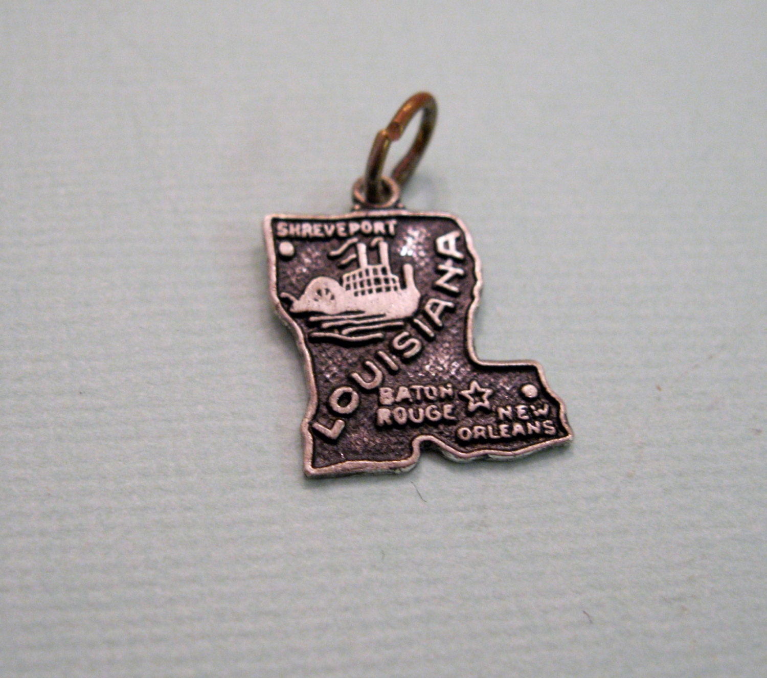 Vintage Sterling Silver Louisiana State Travel Charm