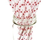 SALE-50 RED Star Straws- cake pop sticks- paper party straws- with printable flags- 50 count Il_170x135