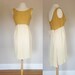 1960s Dress / 60s Dress / Reception Dress / Short Wedding Dress / Cocktail Dress / Ivory and Gold Dress Size: S