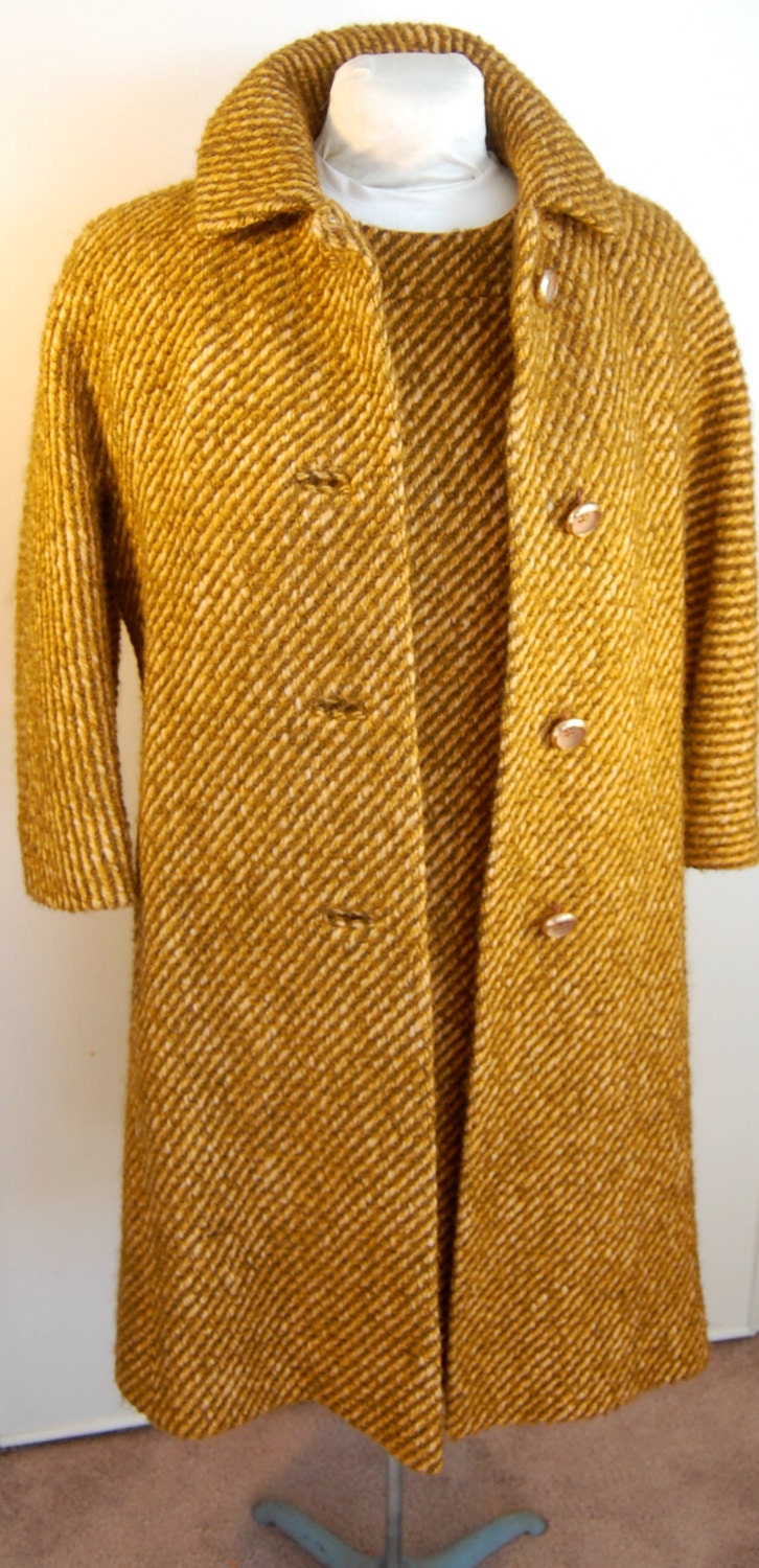 60's Tweed Coat and Dress Outfit