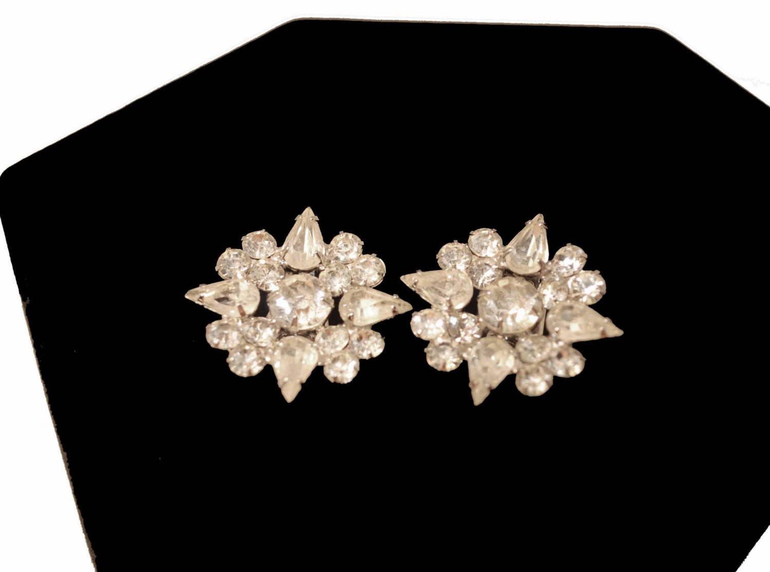 Dazzling Vintage 50s Rhinestone Earrings