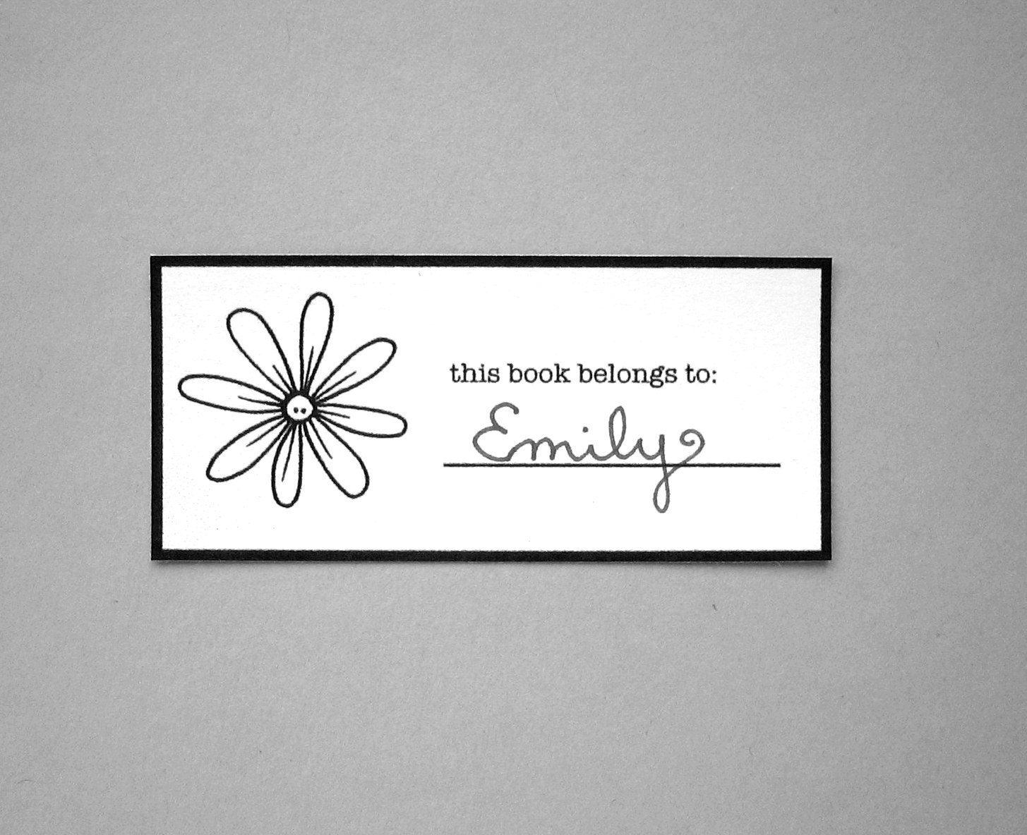 Daisy Name Plates - pack of 12 removable adhesive book labels
