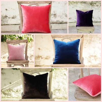 20" square silk velvet pillow cover
