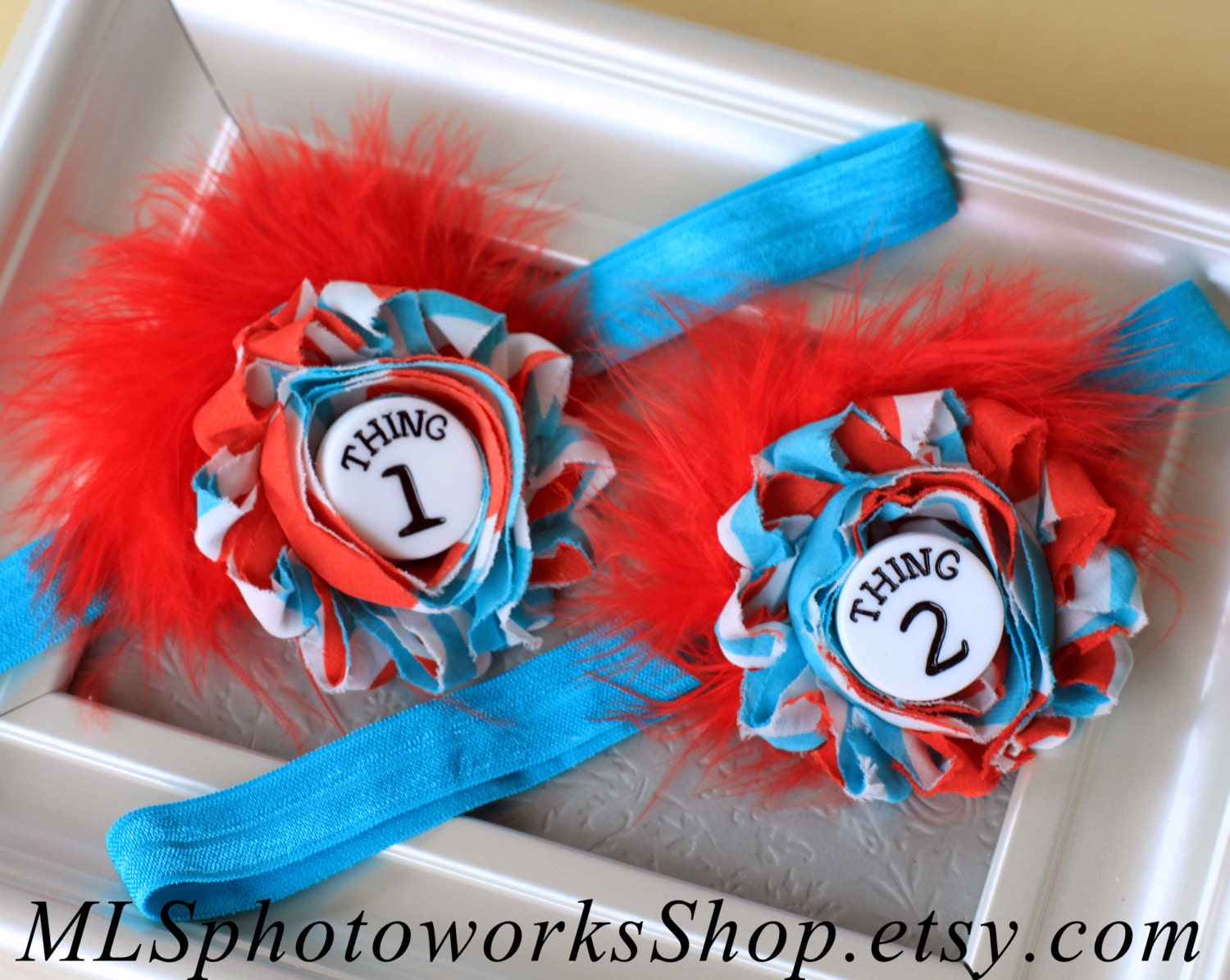 Thing1 & Thing 2 Headbands - Dr. Seuss' Cat in the Hat Matching Twin Headbands - Thing One and Thing Two Birthday or Halloween Headbands