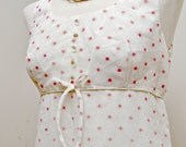 Vintage Maxi Dress- romantic white and pink spotted maxi dress // "The Mademoiselle" by Lesley's Girls Vintage