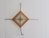 NEW Wissahickon 6 -- large stained glass god's eye -- ojo de dios -- glass and found object -- eco friendly