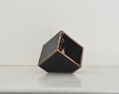 NEW Stained Glass Ring Holder - Black Glass Display Box - silver or copper - eco friendly - etching
