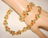 Vintage Coro Multi-Color Demi Parure (Necklace & Bracelet)